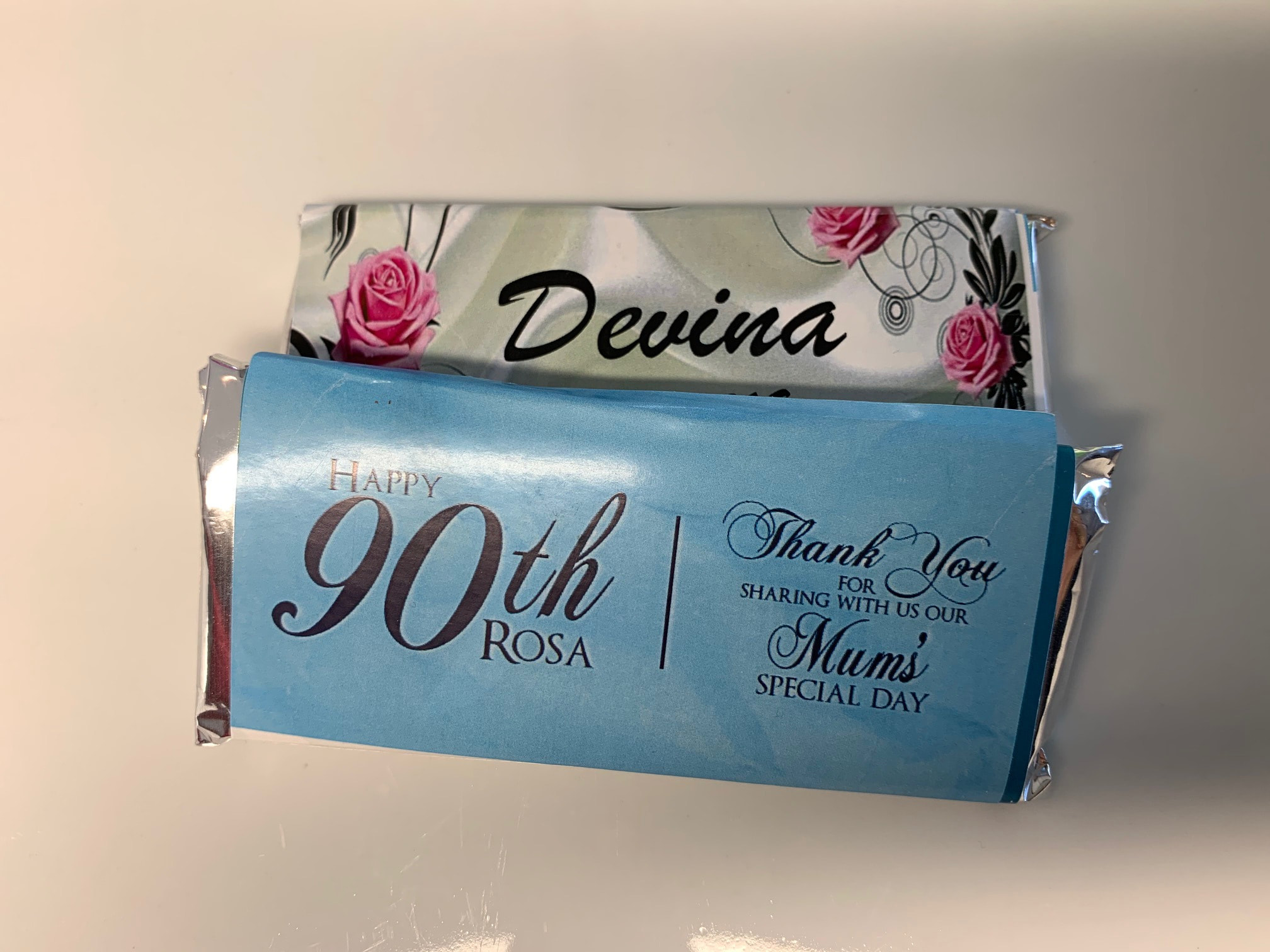 25 Chocolate Bars with Your Own Personal Design and Message on the Wrapper